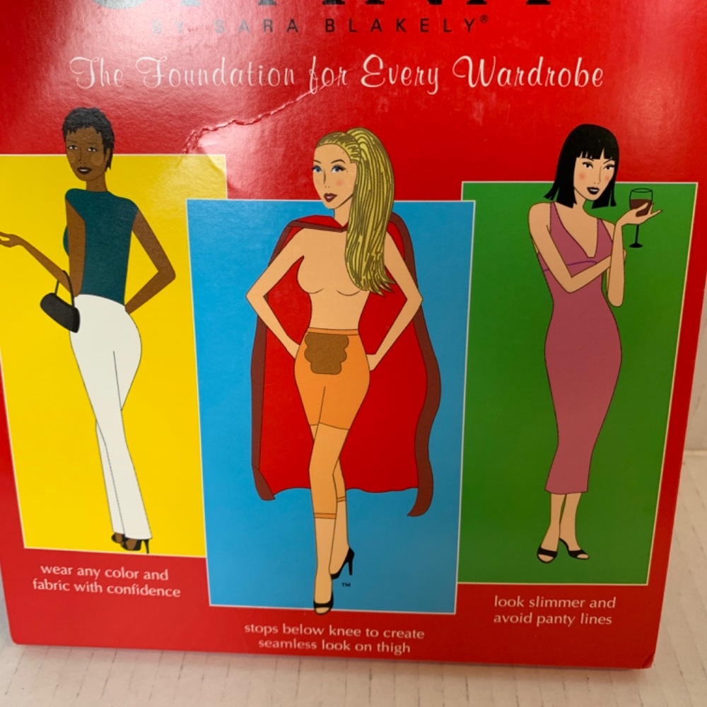 Spanx Sara Blakely Size C Black Footless Bodyshaping Pantyhose Extra Tummy NEW - Picture 5 of 14